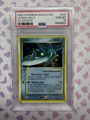 2005 Pokemon Latios Gold Star EX Deoxys Holo Rare #106 PSA 10 FanArt Custom Card - Bild 1 von 3
