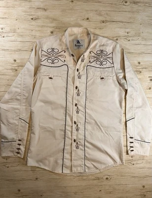 Camisa masculina bordada caubói rodeio Ranger's original, pequena, ocidental, mexicana - Imagem 1 de 4