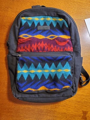 Mochila Pendleton Serape de colección de lona negra nativa occidental ¡genial! Foto 1 de 4