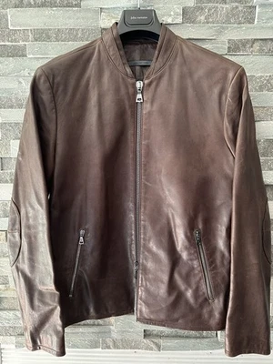 Corredor de cuero de piel de cordero marrón chocolate John Varvatos - talla 46IT/36US - $1998 Foto 1 de 4