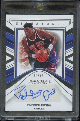 Patrick Ewing 2022-23 Immaculate Autógrafo New York Knicks 36/49 Foto 1 de 2