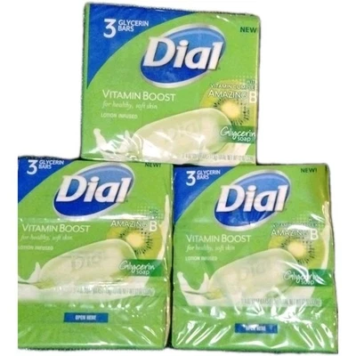 NUEVO 3-3 Paquetes Dial Vitamin Boost Vitamin Boost B Glicerina Barra Jabón TOTAL 9 BARRAS  Foto 1 de 3