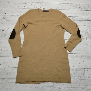 Polo Ralph Lauren Suéter Vestido Mujer Mediano Lana Cachemira Codo Parche Pullover - Imagen 1 de 8