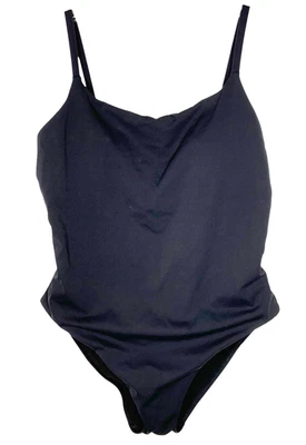 Traje de baño de una pieza Athleta Scoop Piqué negro talla grande alto Foto 1 de 4