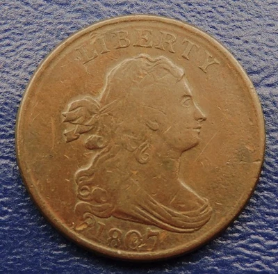 1807 Draped Bust Half Cent F/VF - Image 1 of 2