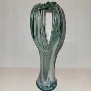 Mid Century Murano? Hand Blown Swirl Open sided art glass sculpture vase - Picture 1 of 8