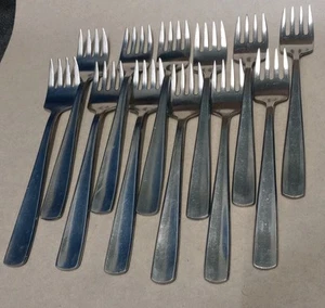 Gense Facette 18-8 Stainless Sweden Salad Fork Lot 6 1/2”, 12 Piece Lot - Picture 1 of 12