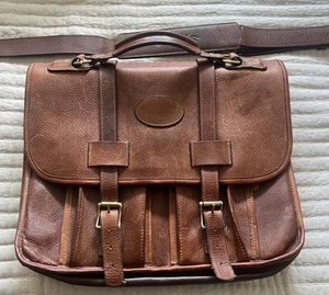 Vintage ORVIS Brown Leather Briefcase Laptop Messenger Bag Satchel USA Made - Picture 1 of 14