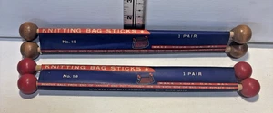 Juego de palos de bolsa de tejer de colección de Hoffman Lion Mills Co, Falls River, Mass - Imagen 1 de 5