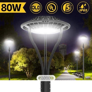 80W LED Post Top Light Commercial Outdoor Yard Garden Pole Fixture Dusk To Dawn - Picture 1 of 12