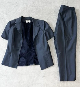 Vintage Kasper Hosenanzug Blau Damen Set Größe 14 Reißverschluss Bluse Top Zustand - Bild 1 von 6