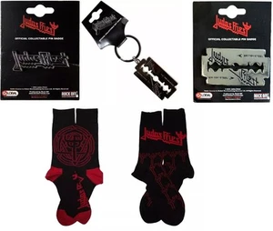 JUDAS PRIEST - OFFICIAL RAZORBLADE LOGO METAL PIN BADGE keyring keychain SOCKS - Picture 1 of 8
