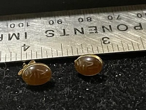 Tigerauge Ohrstecker 14k Gold - Bild 1 von 4
