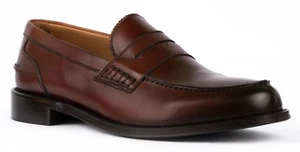 EXTON 102 MOCASSINI SLIPON SCARPE DA INFILARE UOMO VITELLO CUOIO LEGNO - Foto 1 di 3