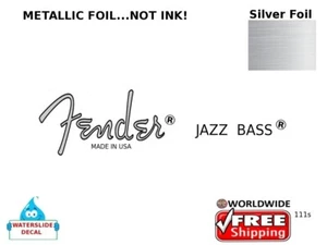 Fender Jazz bass Guitar Decal logo Foil Headstock Waterslide Restoration 111s - Picture 1 of 1