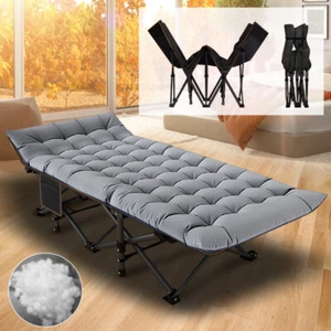 Cuna de camping H&ZT, 600 LBS (carga máxima), colchoneta plegable al aire libre para adultos niños - Imagen 1 de 12