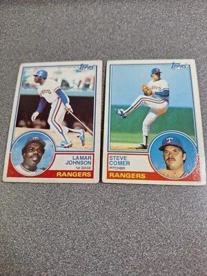 1983 Topps - [Base] #453 Lamar Johnson AND #353 Steve Comer Rangers Baseball z98 - Image 1 of 2