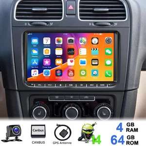 4+64G 9" Autoradio Stereo Carplay GPS Navi Android14 Per VW GOLF 5 6 Touran Polo - Foto 1 di 14