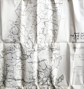 1969 Somerset County Maine Official Map w/ Original Envelope 50" x 26" F8C - Picture 1 of 7