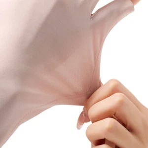 Summer Ice Silk Half Fingers Gloves Women Breathable Thin Fingerless GlovAU - Bild 1 von 18