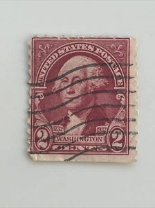 RARE US George Washington Red 2 Cent Stamp Used - Picture 1 of 5