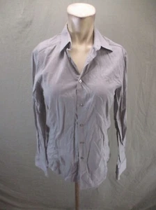Calvin Klein Size 14 1/2 32/33 Men Gray Long Sleeve Slim Fit Button Up Shirt 091 - Picture 1 of 11