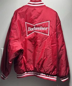 Vintage EUC Budweiser Beer Red/White jacket Men’s XL - Picture 1 of 18