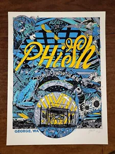 Phish The GORGE Poster SIGNED, NUM x/800 Stout 2021 Print BLUE SHOW EDITION - Picture 1 of 12