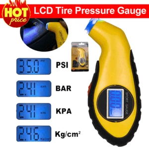 Tire Gauge Handy LCD Digital Air Pressure Gauge For Car Motorcycle Bicycle PSI - Picture 1 of 12