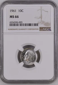 Moneda de diez centavos Roosevelt 1961 10C NGC MS66 6554596-003 - Imagen 1 de 2