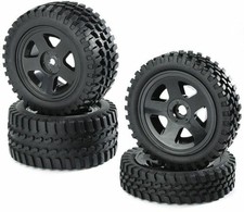 CARSON 1:10 RICAMBI SET 4 RUOTE COMPLETE PER AUTO 2WD ALL TERRAIN ART 500900027