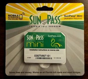 SunPass MINI Transponder Sticker For Florida Prepaid Toll Program SAME-DAY SHIP - Picture 1 of 3