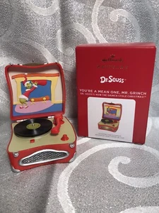 Hallmark 2021 Dr. Seuss You're A Mean One Mr. Grinch Plattenspieler Ornament - Bild 1 von 11