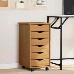 Cajonera con Ruedas Armario Archivador Mueble Oficina Madera Maciza Pino vidaXL - Imagen 1 de 22