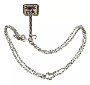 Thor Hammer Mjolnir Pendant with Enscription from Odin 24" Lobster Claw Chain - Bild 1 von 4