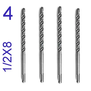 4 pc Set of SDS PLUS 1/2" diameter 8" long Carbide tip Hammer drill bit sct-888 - Picture 1 of 12