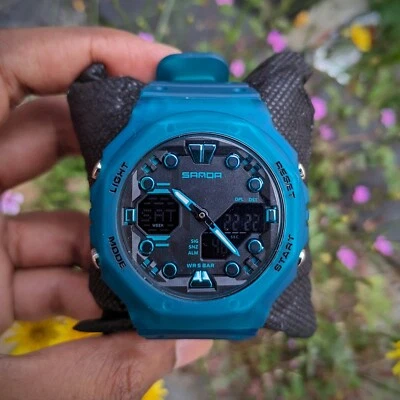 SANDA Sports Men Waterproof Shockproof Digital Analogue G-Style Mens Wrist Watch - Image 1 of 4
