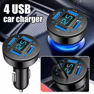 4 in 1 QC 3.0 4 Port USB Autoladegerät Schnelladapter Schnellladeauto HOT - Picture 1 of 14
