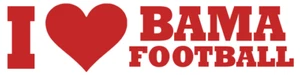 I Love BAMA Football - I Heart Bama, Autoaufkleber, Alabama Football - Bild 1 von 1