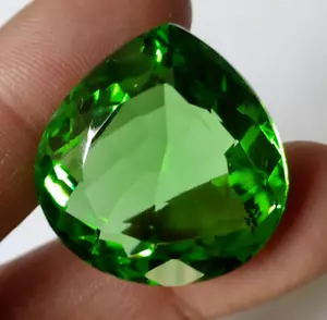 AAA+ Green Peridot 64.60 Ct. Pear Cut Faceted Loose Gemstone for Ring & Pendant - Picture 1 of 7