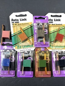 8- Littelfuse PAL Auto Link 13/16 Bent Male Terminal Fuse 30a 40a 50 A 70a 100a - Picture 1 of 3