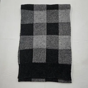 Bufanda para hombre Gap gris oscuro y claro estampado a cuadros talla única 11x70 lana de cordero nailon - Imagen 1 de 3