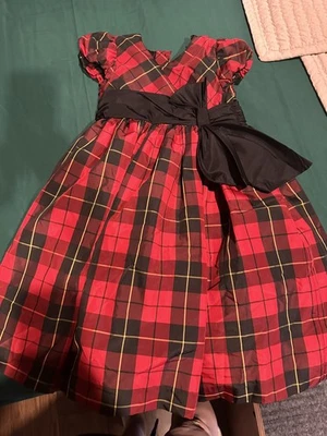 Girls Polo Ralph Lauren Red/Black Plaid Dress, Party Christmas, Size 5 EUC - Image 1 of 4