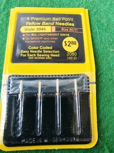Singer 4 Premium Ball Point Yellow Band Needles Style 2045 Size 16 - Picture 1 of 3