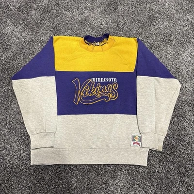 Sudadera Pullover Cuello Redondo Vintage Años 90 Nuez moscada Minnesota Vikings NFL Foto 1 de 4