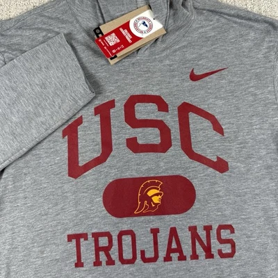 NWT Nike Men’s Medium USC Trojans Gray Lightweight Pullover Hoodie Shirt - Image 1 of 4