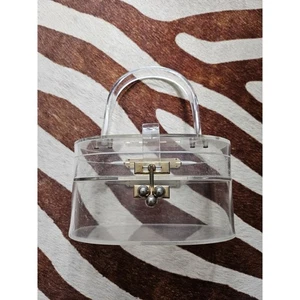 Vintage Myles Originals Of Miami 1950s Purse Clear Lucite Double - Picture 1 of 12