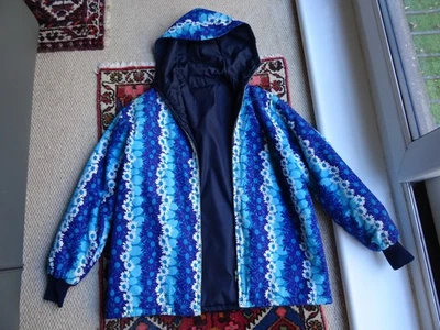 Blacks of Greenock Reversable Ski Jacket Vintage 60’S Navy Blue Daisy Size 38 12 - Image 1 of 4