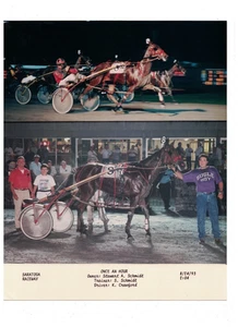 Once an Hour Saratoga Raceway 1993 Winner's Circle Harness Racing Photo - Picture 1 of 1
