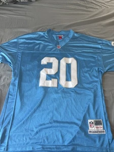 Detroit Lions Barry Sanders Blue Jersey Size 56 Mitchell & Ness NFL - Picture 1 of 8